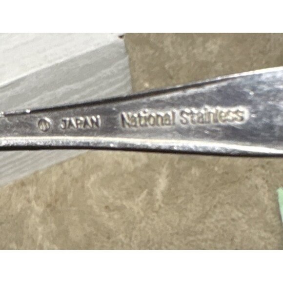 Set Of 4 National Stainless Dinner Forks Fleur-De-LisHandle Design Japan - Picture 7 of 7